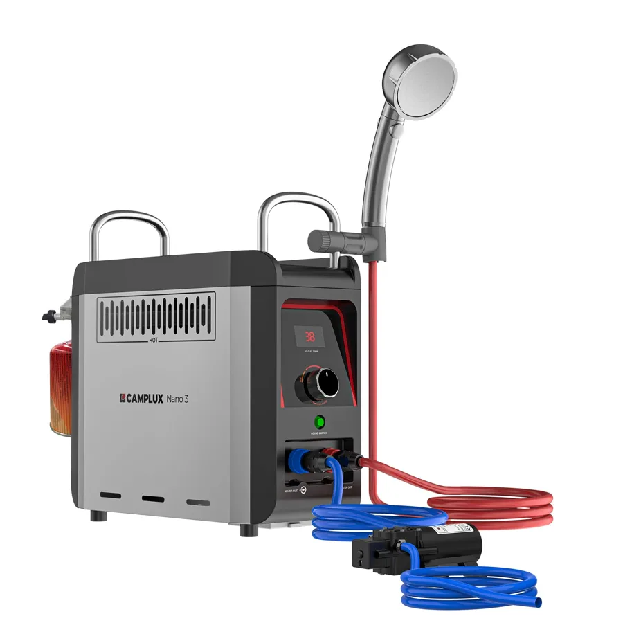 CAMPLUX Nano Calentador de Agua a Gas con Bomba, 3 L/min, para Ducha Exterior