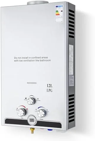 CO-Z Calentador de Agua a Gas 12L/min sin Depósito